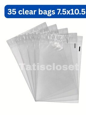 35 clear self seal clear poly bags size 7.5 x 10.5